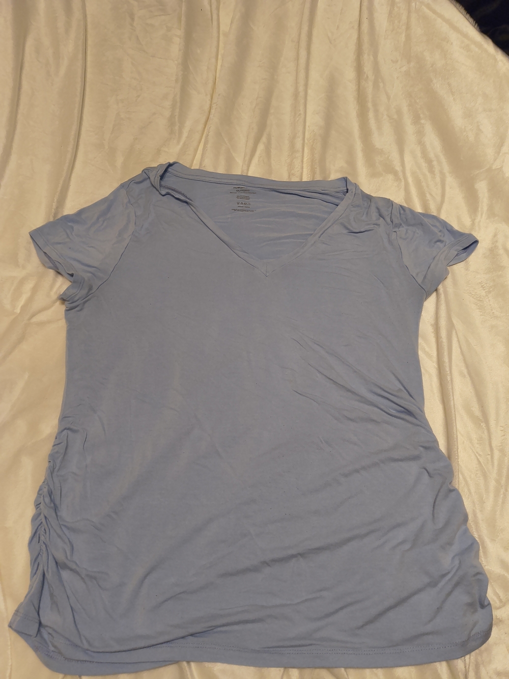 Motherhood Light Blue V-Neck Short Sleeve Top